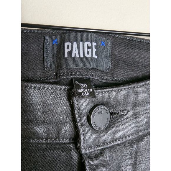 NWT Paige Evereve Verdugo Ultra Skinny in Black Fog Luxe Coating - Picture 8 of 9